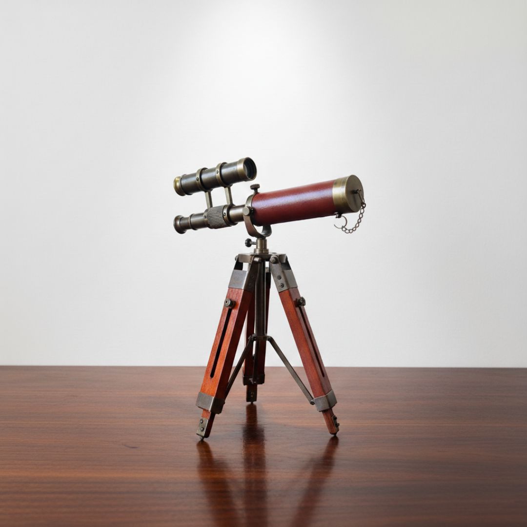 Brass Telescope with Tripod Stand | Nautical Style Home Décor