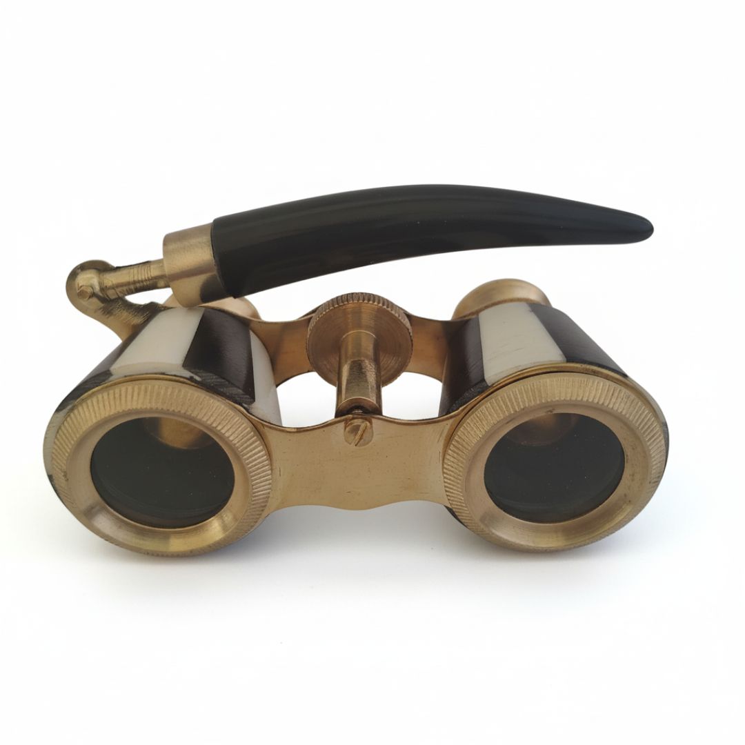 Brass Opera Glasses | Mother of Pearl Binoculars with Leather Case