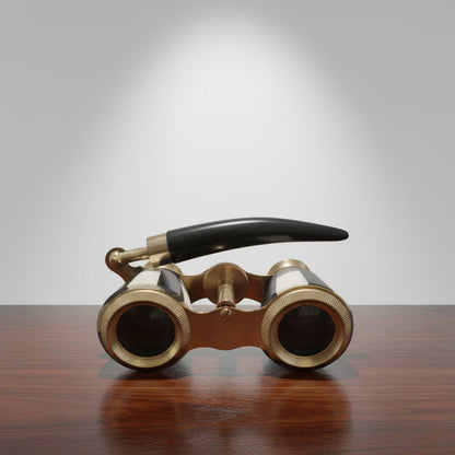 Brass Opera Glasses | Mother of Pearl Binoculars with Leather Case