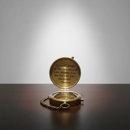 Personalized Brass Sundial Compass, Engraved Nautical Gift