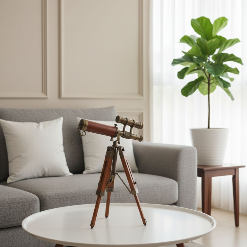 Brass Telescope with Tripod Stand | Nautical Style Home Décor