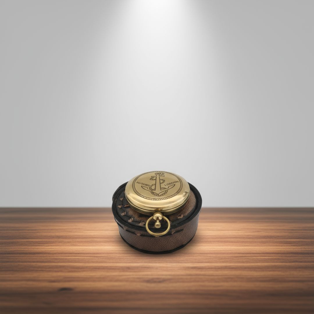 Brass Compass, Engraved Working Brass Pocket Compass, Nautical Brass Compass Gift