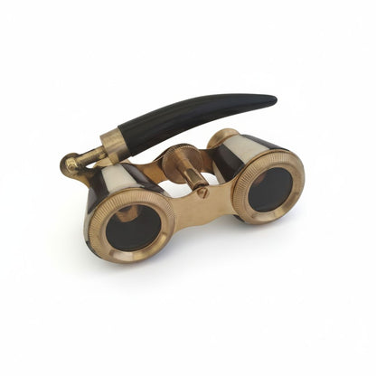Brass Opera Glasses | Mother of Pearl Binoculars with Leather Case