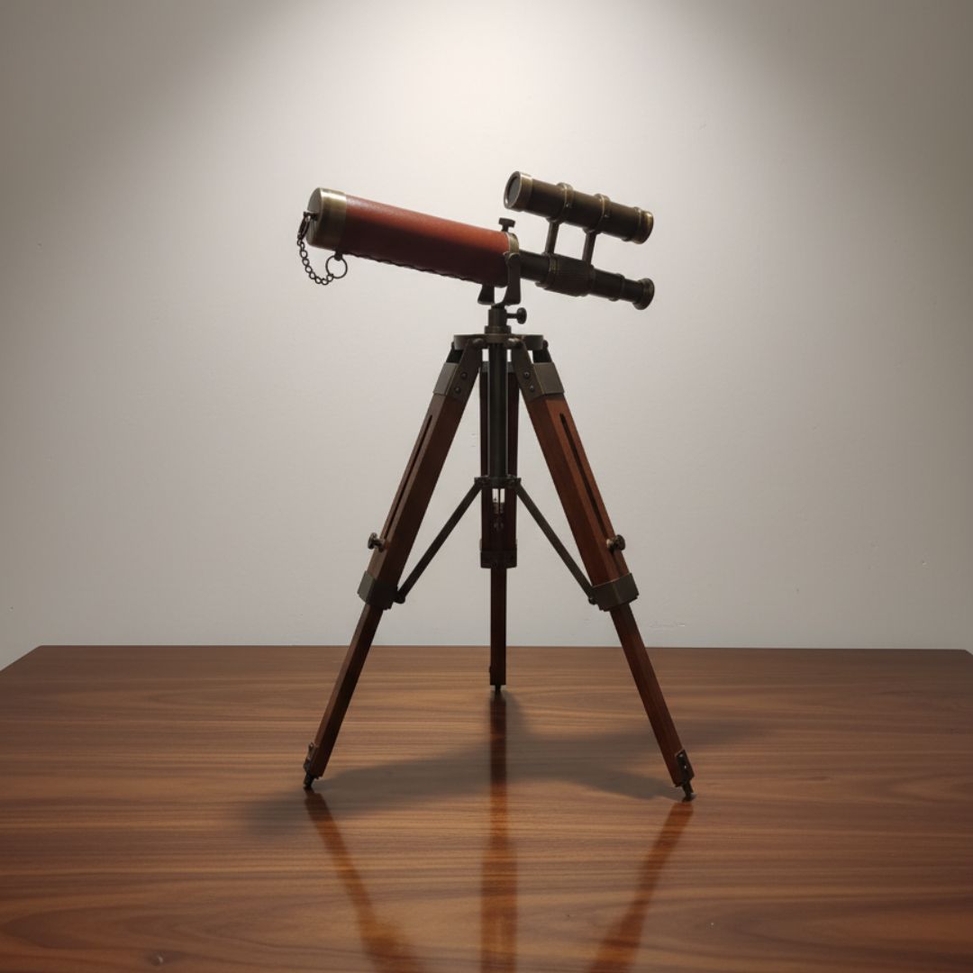 Brass Telescope with Tripod Stand | Nautical Style Home Décor