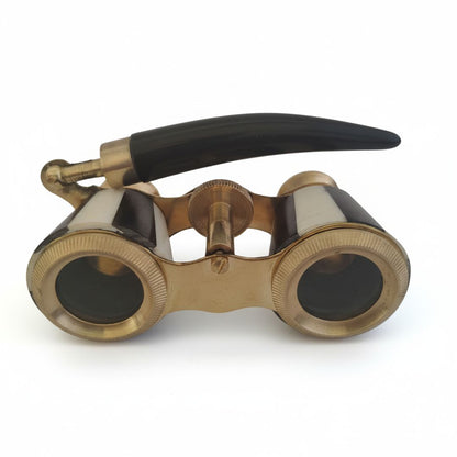 Brass Opera Glasses | Mother of Pearl Binoculars with Leather Case