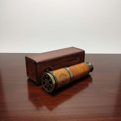 Personalized Dollond London Telescope in Wooden Box | Brass Telescope