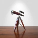 Antique Brass Telescope with Wooden Tripod Stand
