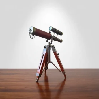 Home 15 Antique Brass Telescope with Wooden Tripod Stand