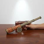 Dollond London Brass Handheld Telescope with Leather Case