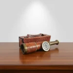 Dollond London Brass Handheld Telescope with Leather Case