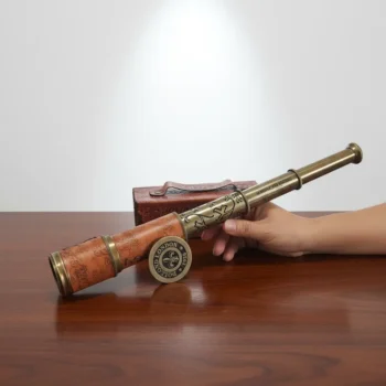 Home 14 Dollond London Brass Handheld Telescope with Leather Case