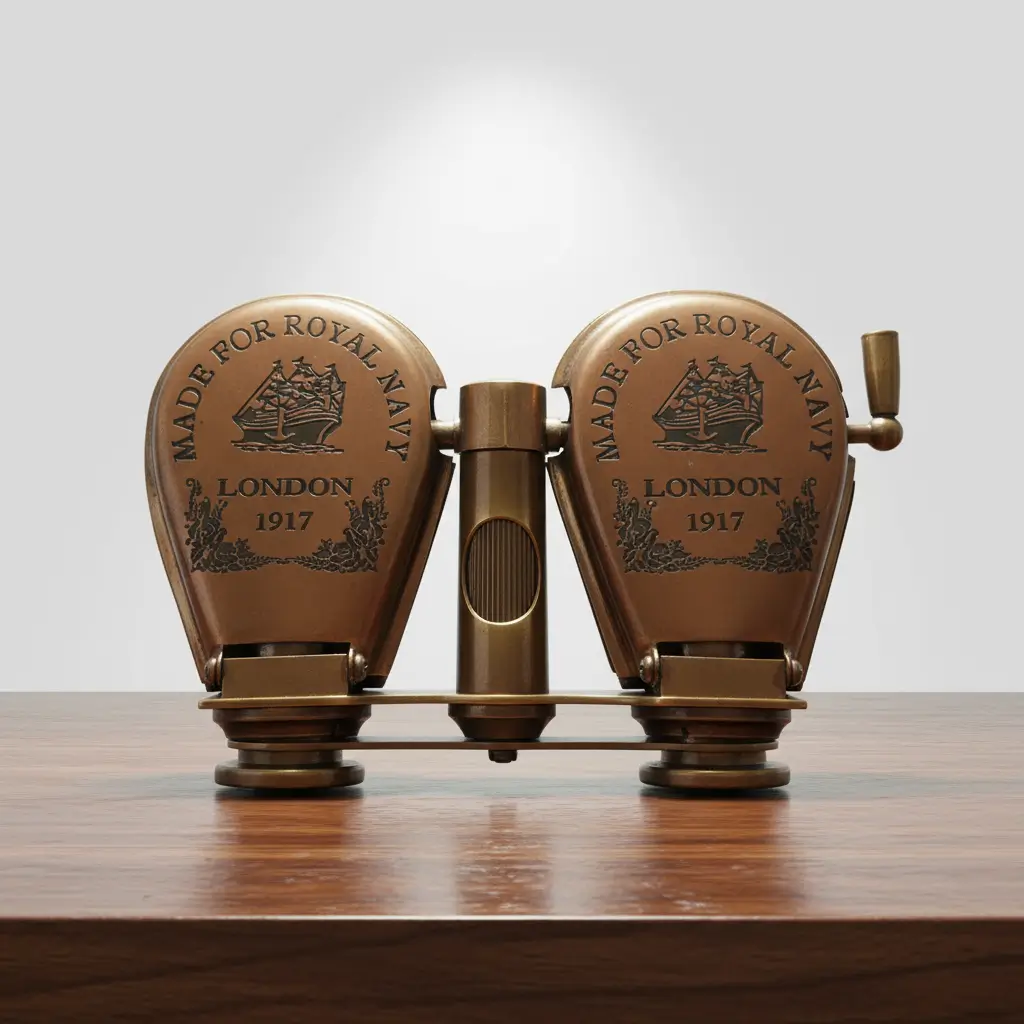 Royal Navy London 1917 Brass Binoculars 2