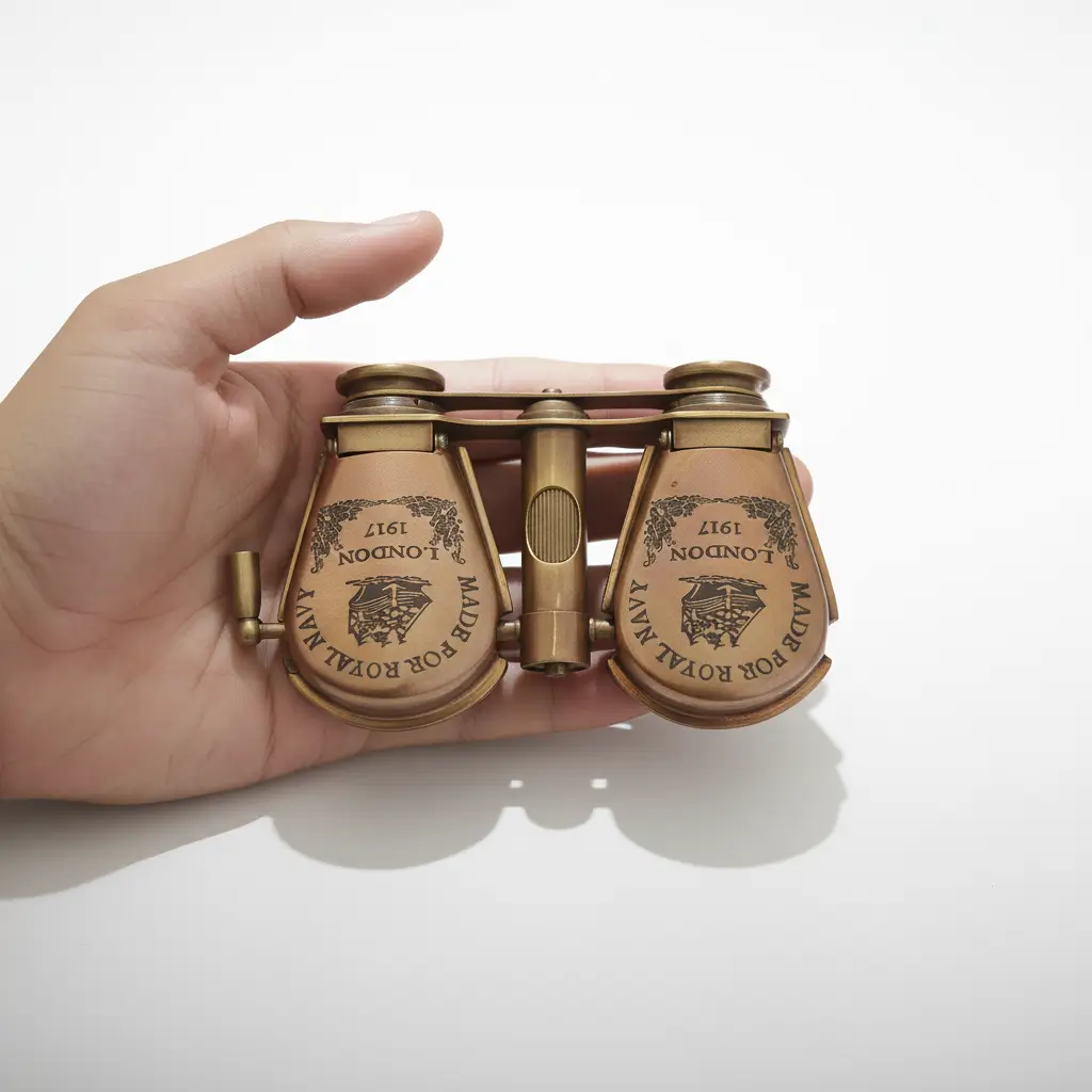 Royal Navy London 1917 Brass Binoculars 5